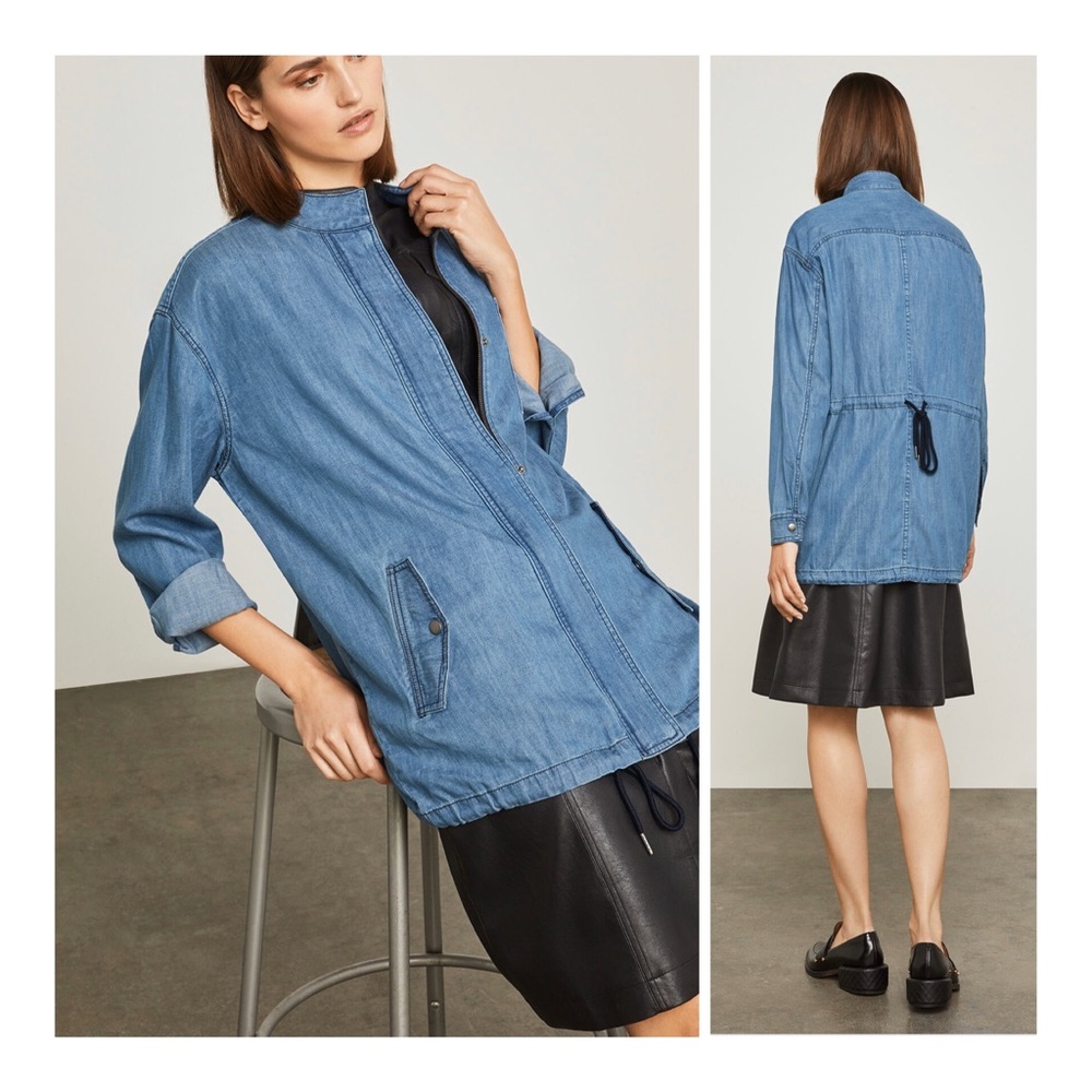 BCBGMAXAZRIA Women’s Denim Oversize Parka Jacket Size Medium NWT
